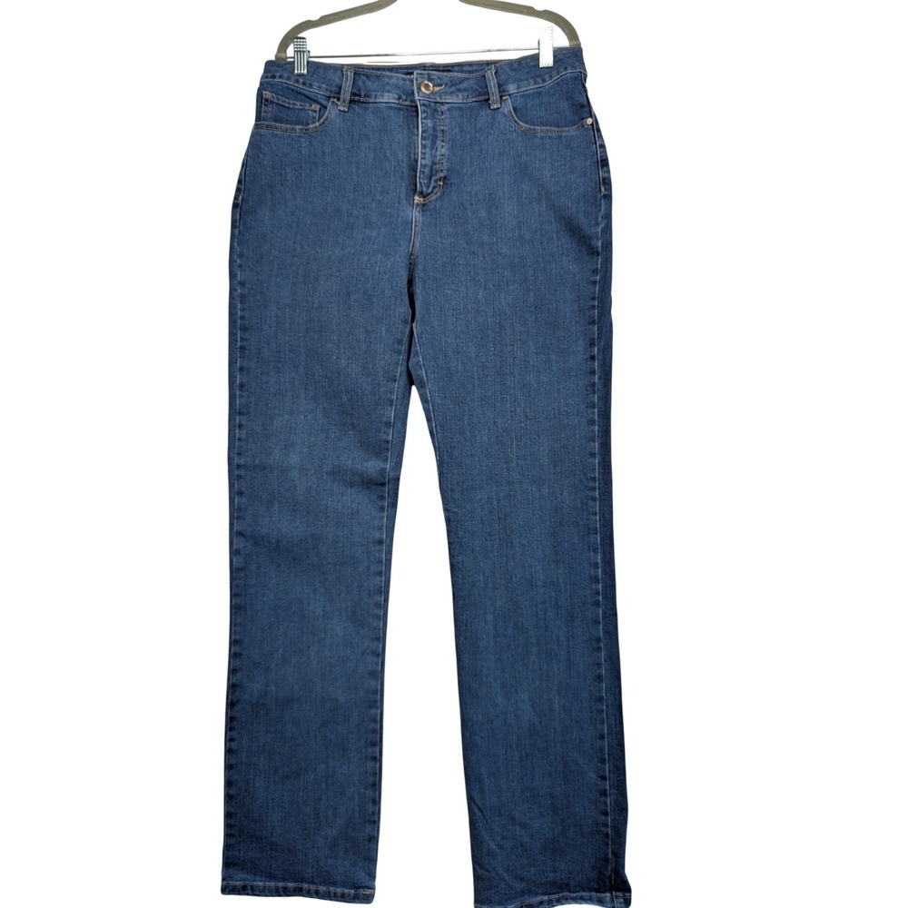 Lee Classic‎ Fit Women Jeans Size 12 Long Dark Wash Straight Leg Denim Pants